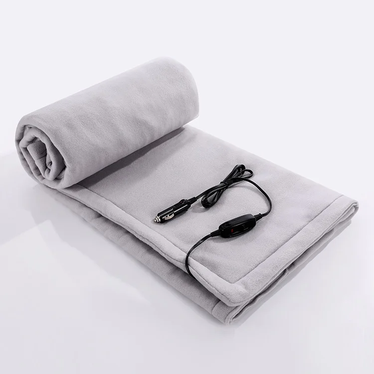blue polyester 12 volt electric heated car blanket