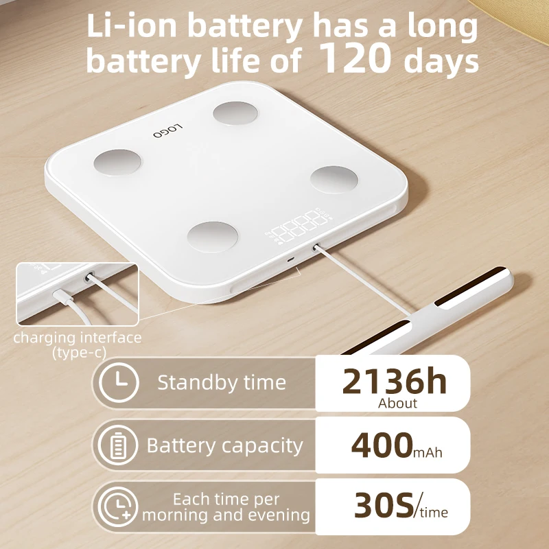 Home Appliances Electronic Weighing Scale Digital Bathroom Body Weight Scale BMI Smart Body Composition Scale With Handle