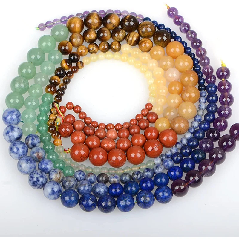 7 Chakra Waste Loose Beads Bulk Stone for Jewelry Making 4 6 8mm 10 12mm