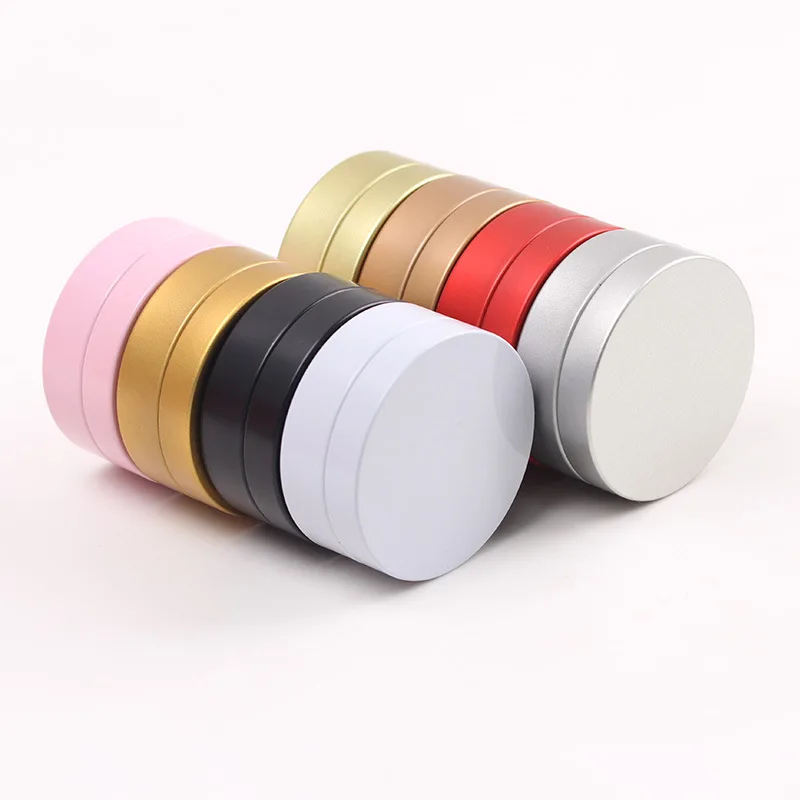 Custom Wholesale metal gift tin boxes  5ml-400ml round aluminum cosmetic tin container metal aluminum jar