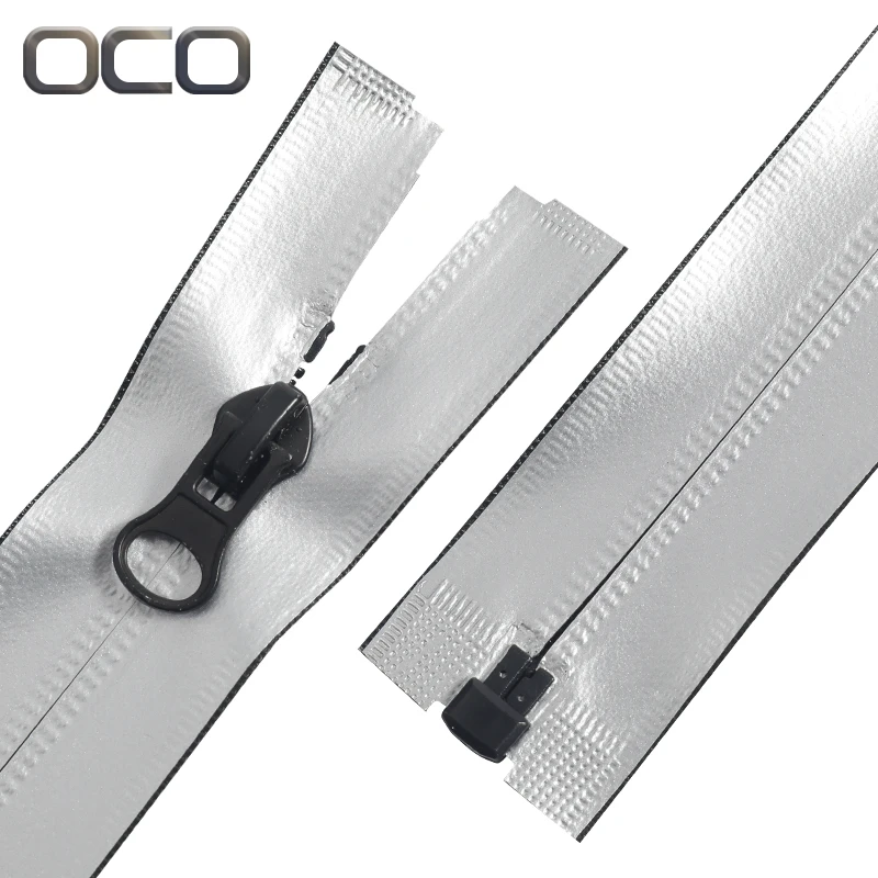 OCO Reflective zipper #3 #5 #7 #8 nylon drysuit zipper Pvc Tpu Pu Customized Waterproof Zippers For Raincoat Clothes