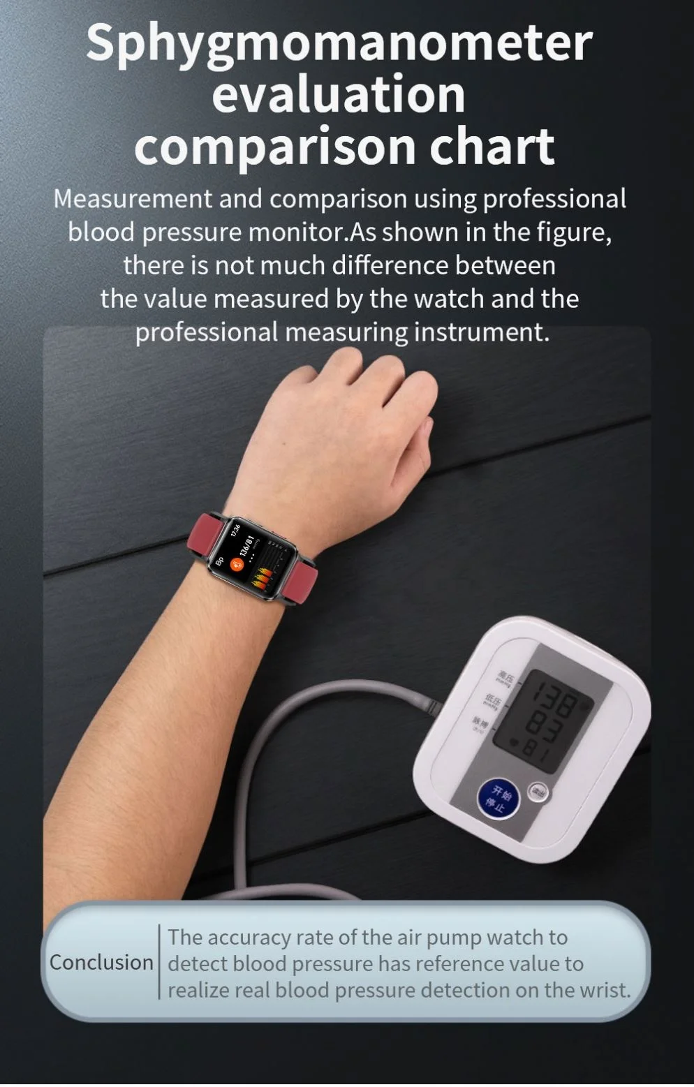 S6 Air Pump+Balloon True Blood Pressure Test Smart Watch With Heart Rate And Temperature Elder Health Smart Wach