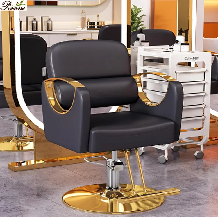 New style stainless steel wood painting hydraulic Pink hairdressing chair