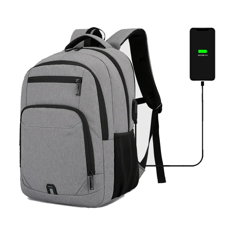 Custom business travel anti theft laptop backpack bag with USB charging port durable slim school computer bags for men and women
