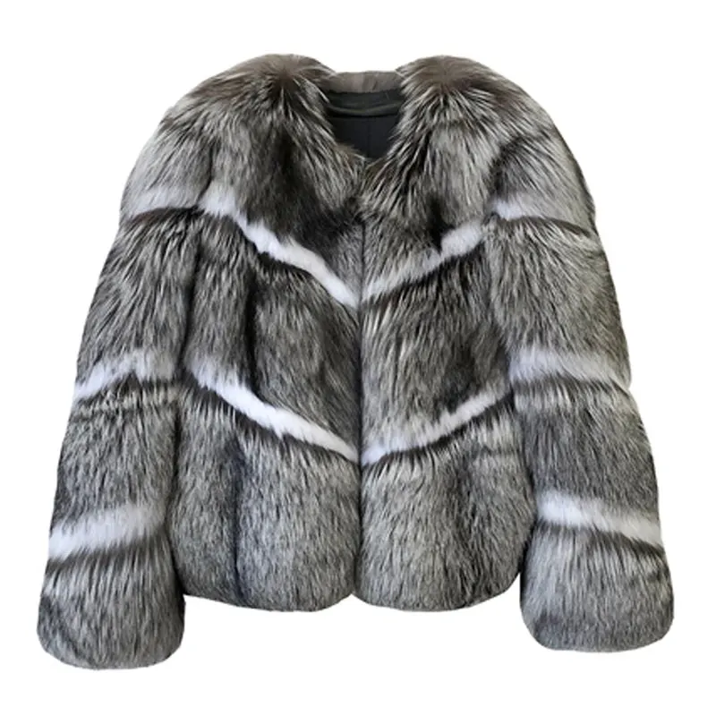 Короткое пальто из натурального меха лисы в европейском и американском стиле, зимнее меховое пальто для молодых женщин