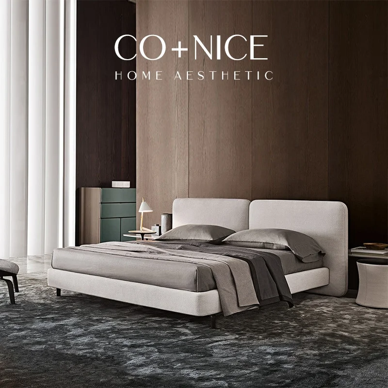 
Damanta custom cloth bed Italian modern simple master bedroom double bed Tatlin cover 