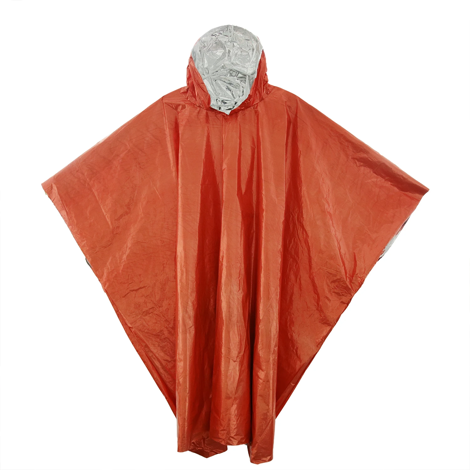 PE Orange Raincoat Wrapped Bulk Emergency Disposable Raincoats Ponchos with Hood for Adults