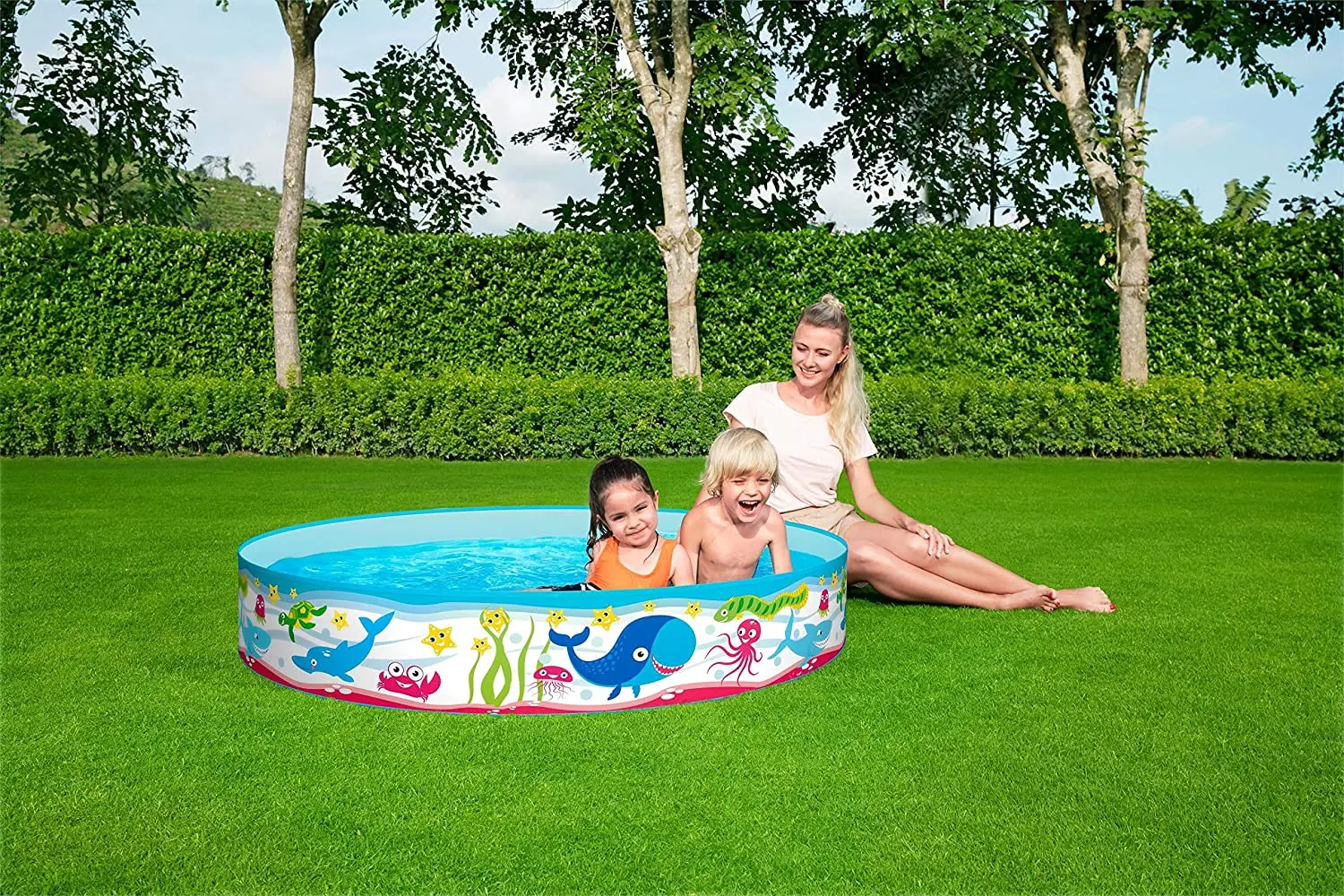 Лидер продаж летний портативный пластиковый мини-бассейн с мультяшным рисунком для детей Круглый Бассейн 1 52 м x 25 см