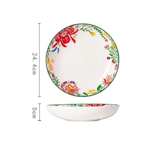 
 Дешевая горячая Распродажа, керамическая посуда, столовые сервизы для отеля, ресторана, набор цветочной посуды, роскошный фарфоровый обеденный набор  