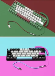 OEM Custom USB Type C Paracord D88 Tab Coil Coiled Mechanical Keyboard Cable With Aviator Connector