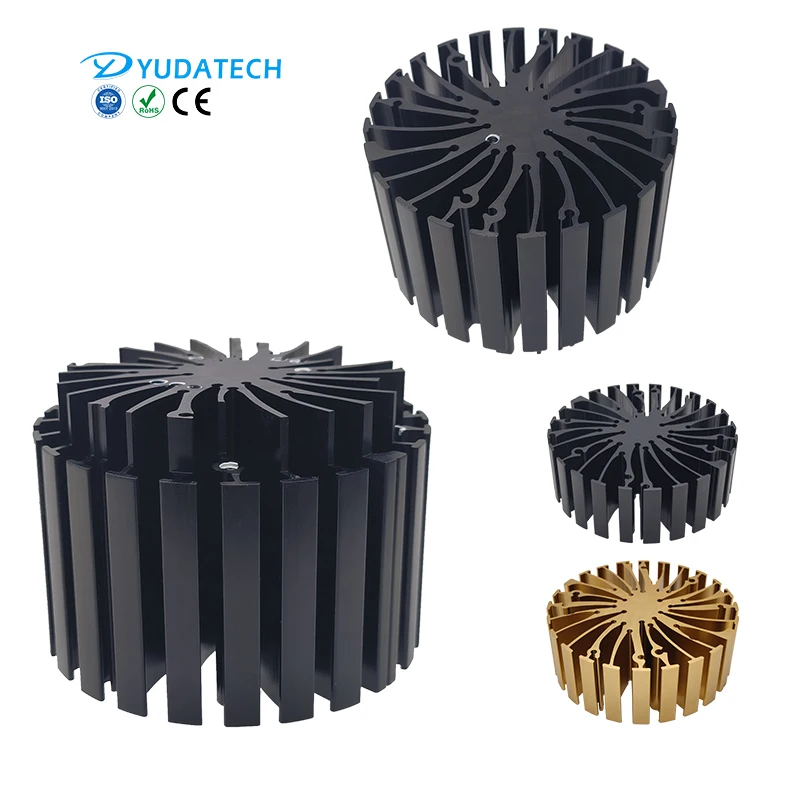 Круглый светодиодный радиатор, алюминиевый экструдированный радиатор для охлаждения освещения