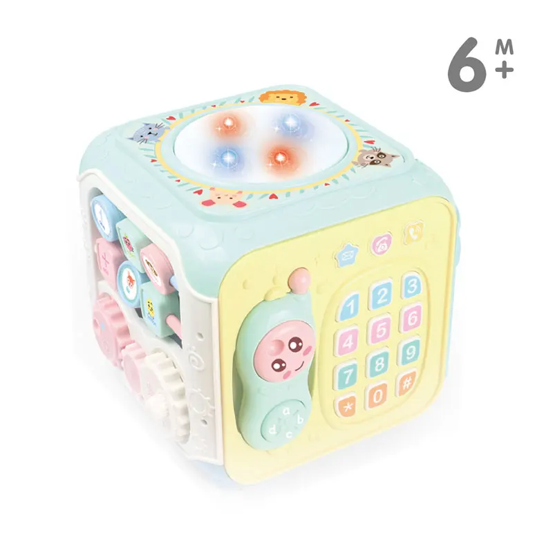 
kids toy piano with gear, telephone, shape matching musical drum toy kids musical toys activity cube for baby 