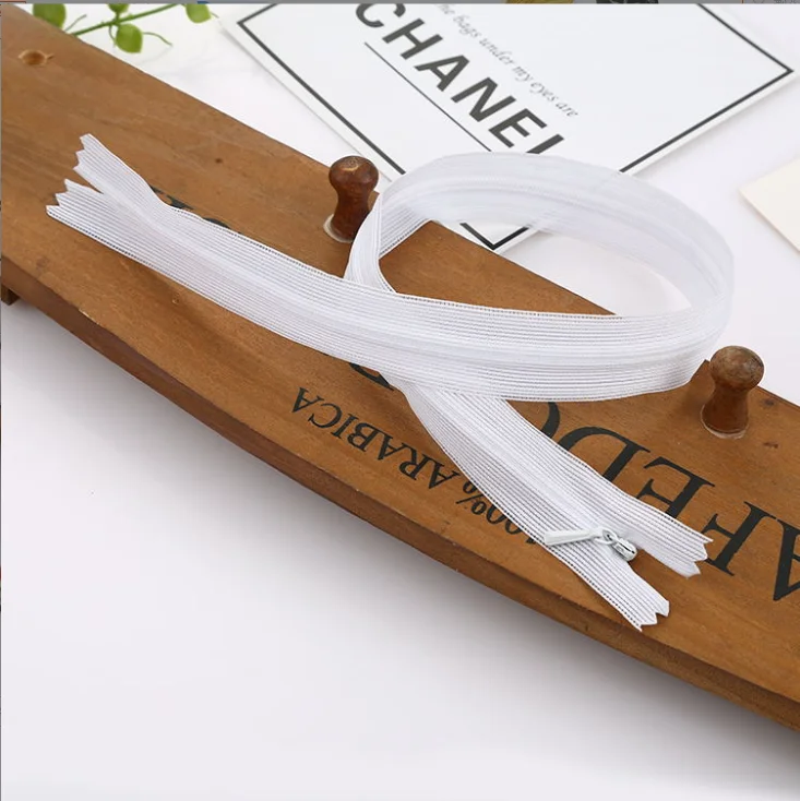 Spot color 3 nylon fabric edge invisible zipper skirt throw pillow women invisible zipper wholesale