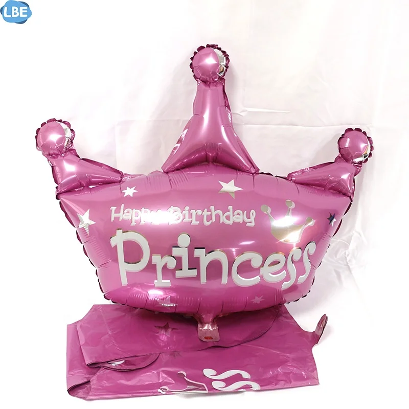 Birthday Party Balloon Decoration Baby Girl Birthday Party balloon decoration Princess Gold Crown Foil balloon