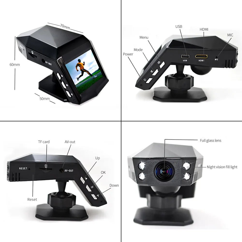 1080P видеорегистратор Sony IMX323 с одним объективом приборная панель инфракрасным ночным видением Автомобильный черным ящиком автомобильная