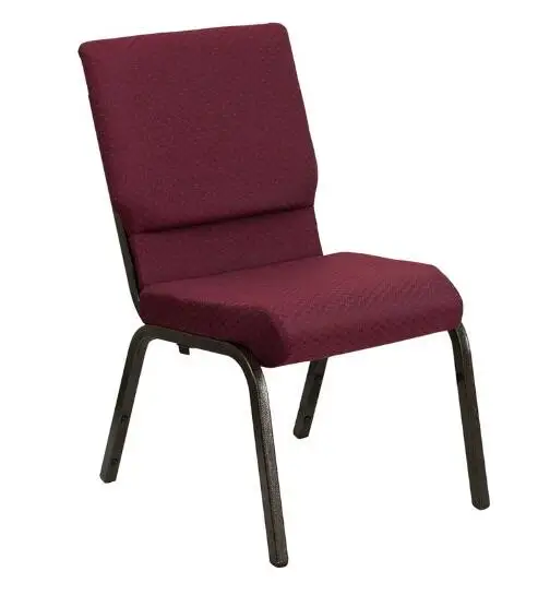 Comfortable Theater Furniture with Logo Padded Stackable Church Chair Metal & Fabric Design Chair for Church
