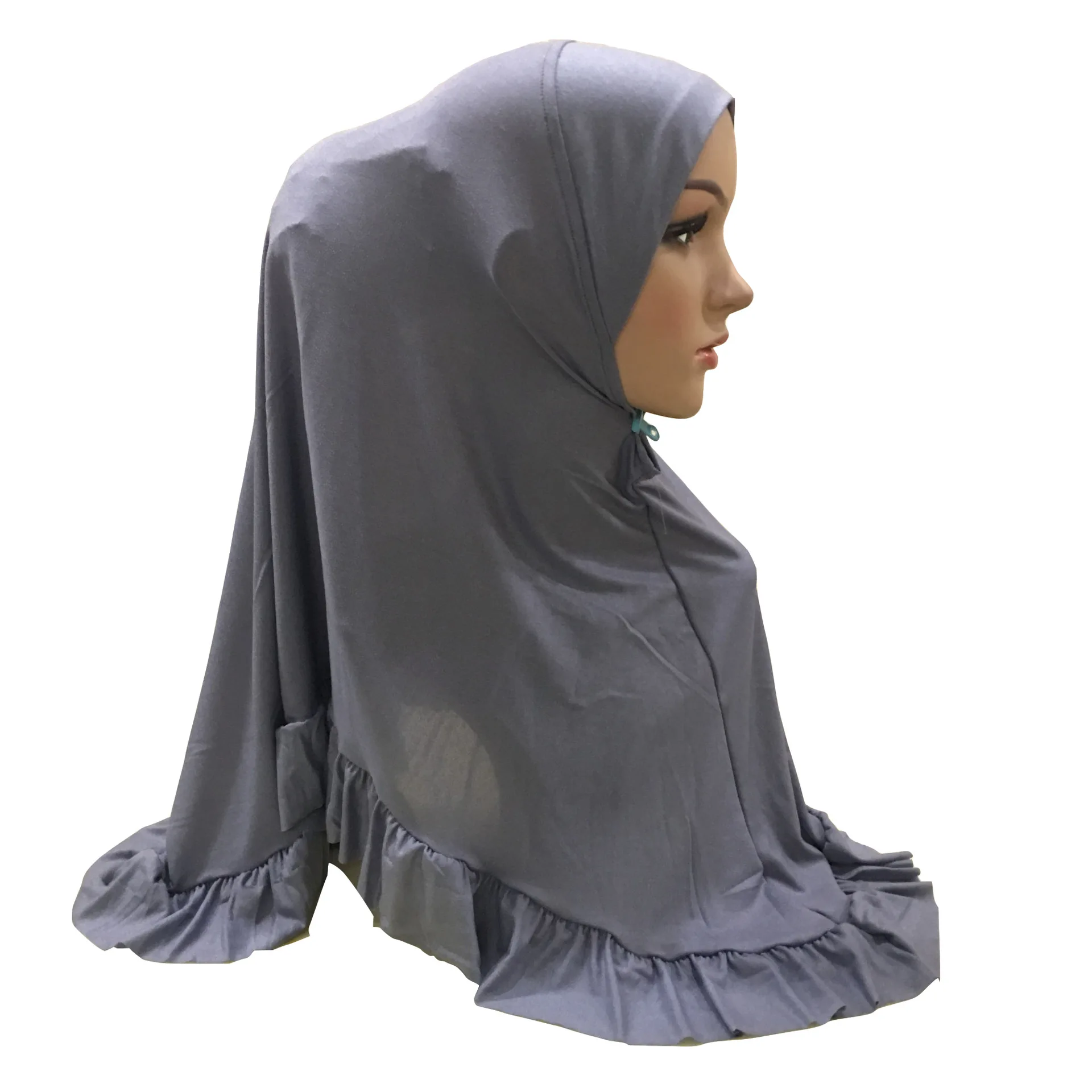 2020 new design one piece pull on muslim hijab with crinkle borders amira instant hijab islamic scarf XDH094