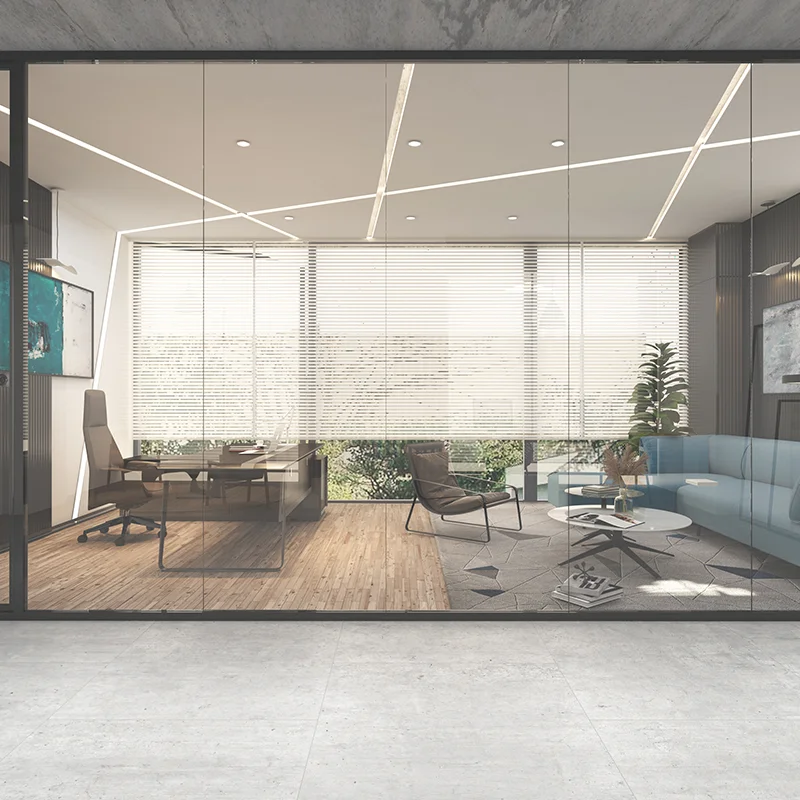 Soundproof Sliding Folding High Office Partitions Room Divider Movable Glass Partition Wall