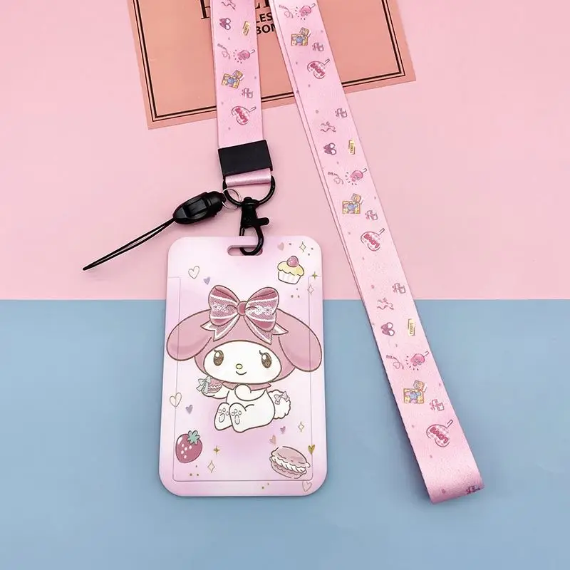 Twin Star Melody Cat Purin Dog Cartoon Lovely Student Name Tag Cards Drop-Proof PVC Shell Full-Cover Portable Lanyards Wholesale