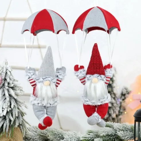 Christmas Faceless Skydiving Old Man Parachute Decorations Christmas Holiday Window Decorative