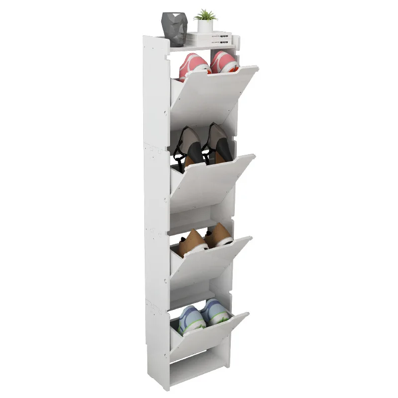Modern Eco-friendly Furniture Shoes Standing Cabinet Customized Height Layers White PVC Plastic Firm Shoes Display Shelf