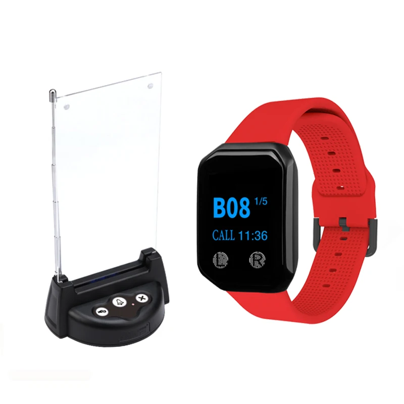 Беспроводная кнопка вызова, зуммер для обслуживания еды, приемник для ресторана, система вызова официанта, часы-пейджер для ресторана