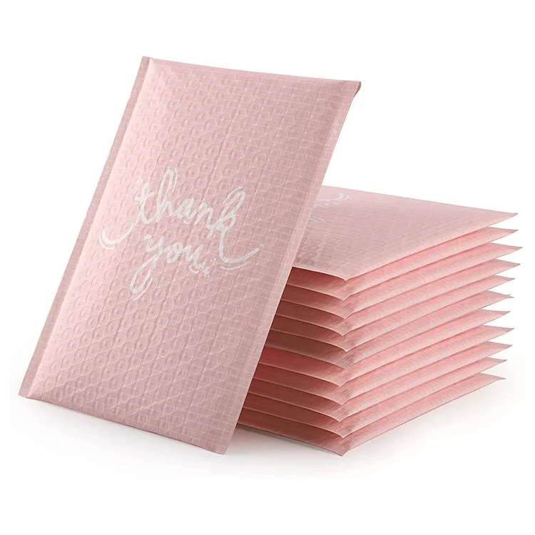 6*9 Pink Poly Bubble Mailers Custom Designer Shipping Envelopes Mailing Bags Self Seal Adhesive Waterproof Padded Packaging