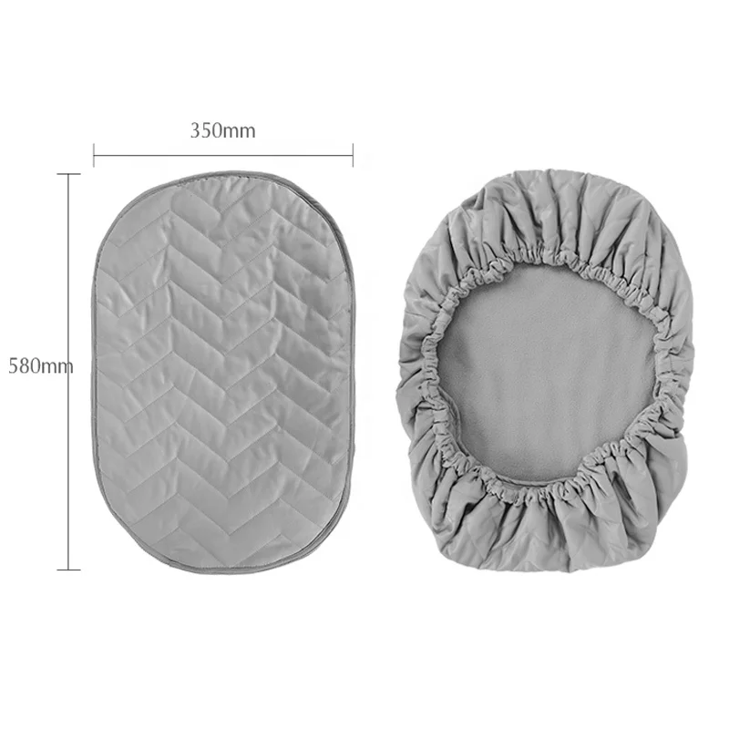 New Arrival Grey Polyester Peach Fleece Silk Infant Carrier Seat Cover With Zipper