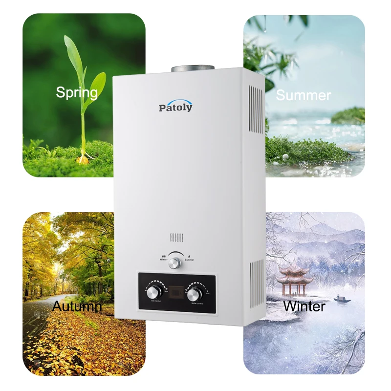 Thick and high-quality gas water heater white winter and summer type 12L household water heater