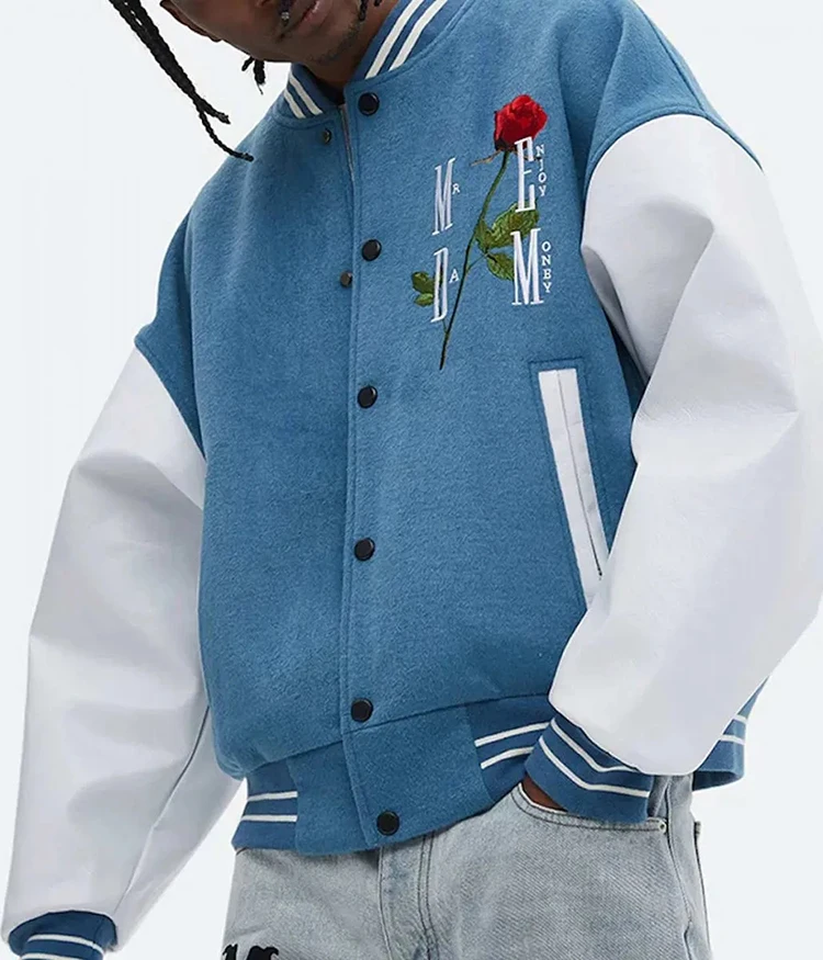 wholesale custom logo letterman jacket baseball leather sleeves blank varsity jacket for men