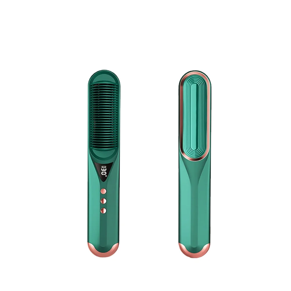 Home Use Professional Ceramic Flat Iron Hair Straightener Brush Electric Hair Brush