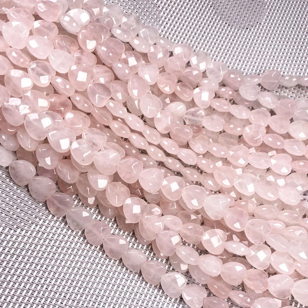 Natural Stone Beads, Turquoise Rose Quartz Amethyst Agate Beads, Faceted Heart Stone Beads Gemstone Beads for DIY Jewelry Making
