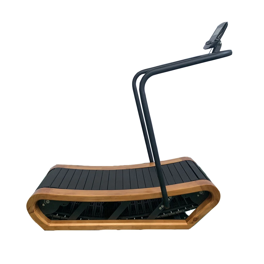 Беговая дорожка, коммерческое оборудование для спортзала, деревянная беговая дорожка, ручная изогнутая