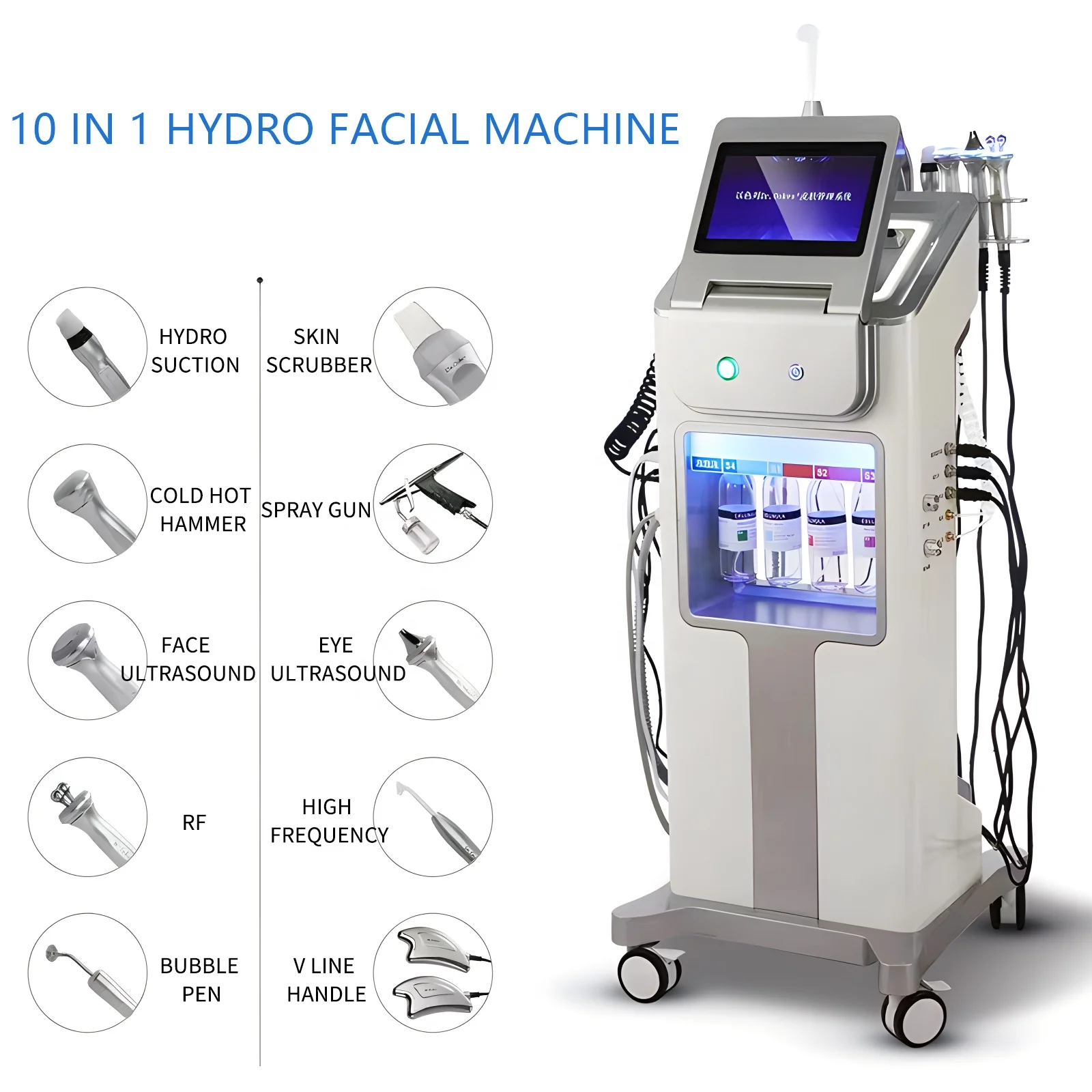 Beauty Salon Equipment Skin Wrinkle Remove Hydro Oxygen 10 In 1 Diamond Dermabrasion Jet Peel Machine Hydro Care Facial Machine