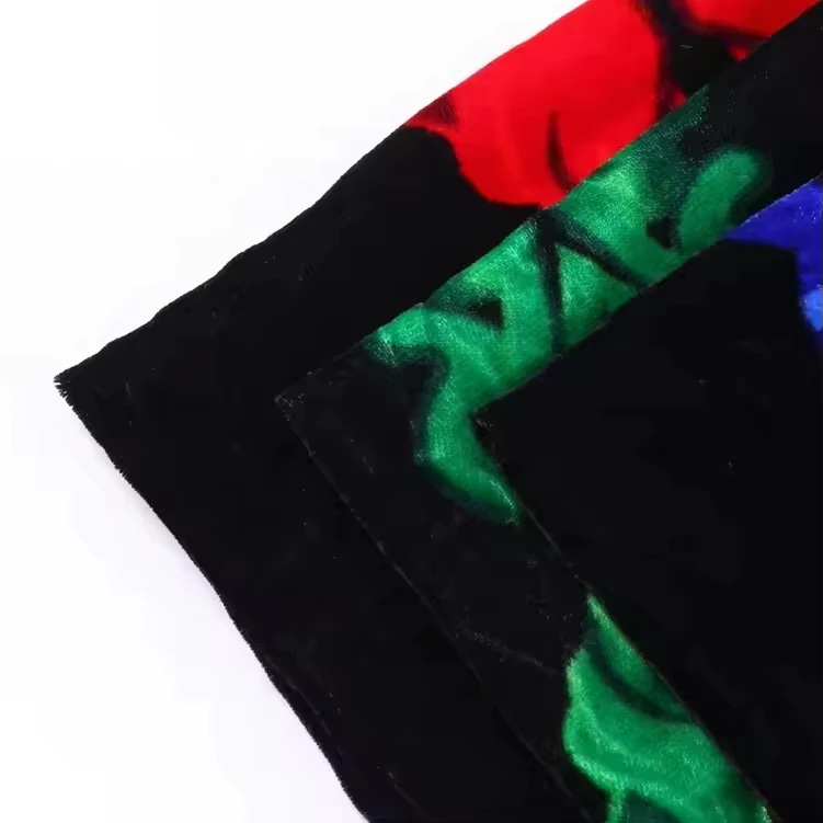 Make-to-Order free sample yarn count 150D/48F printed soft black fabric for abaya