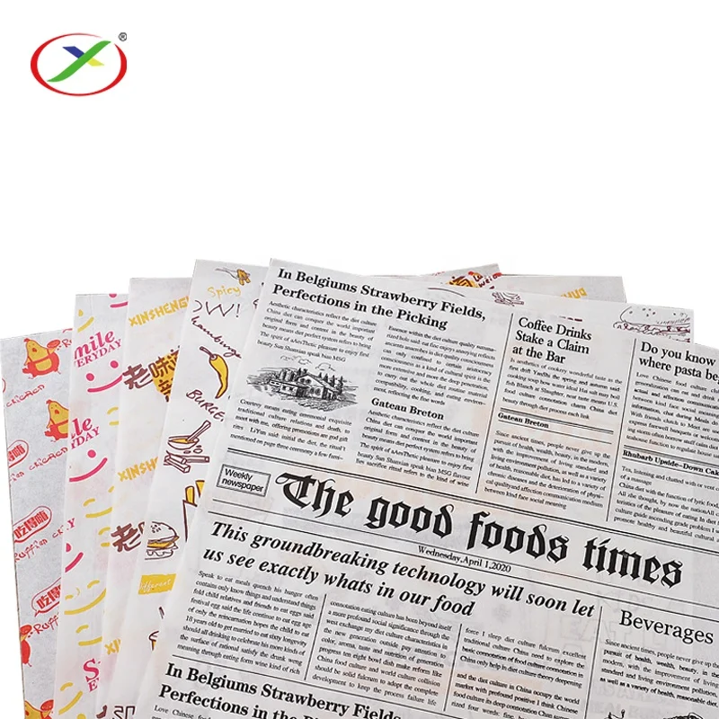 Factory cheap price Custom Design Non-stick Hamburger Wrapping Paper Baking Sheet Oil Resistant grease Paper