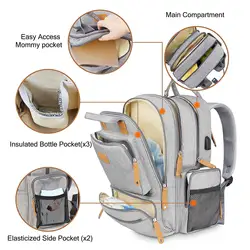 2022 hot Amazon OEM/ODM custom waterproof Heat preservation mommy bag diaper storage diaper backpacks baby bag diaper bag
