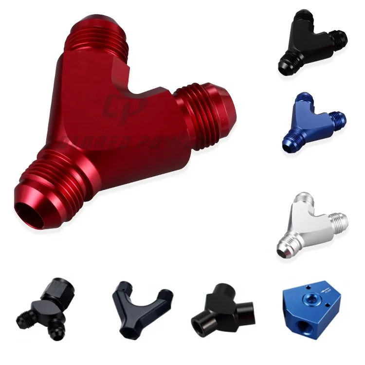 Hot Sales Aluminum Fuel Oil Line 3 Way Y Block Adapter AN Fittings