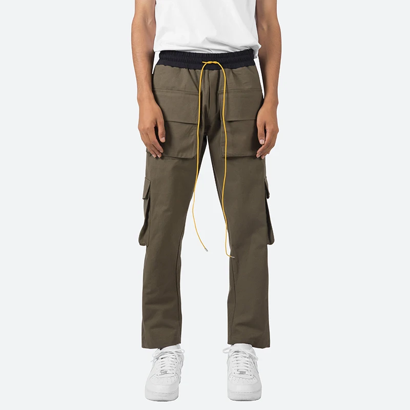 High quality casual custom elastic waist hiking 6 pocket cargo trousers jogger  pants for men