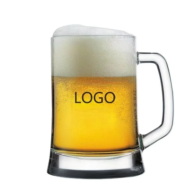 Cheap Stock Custom Logo Bar Glassware Beer Mug With Handle Beer Steins