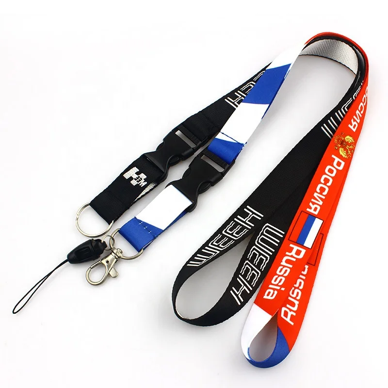 
Factory customized fashion style sublimation belt work permit neck lanyard 