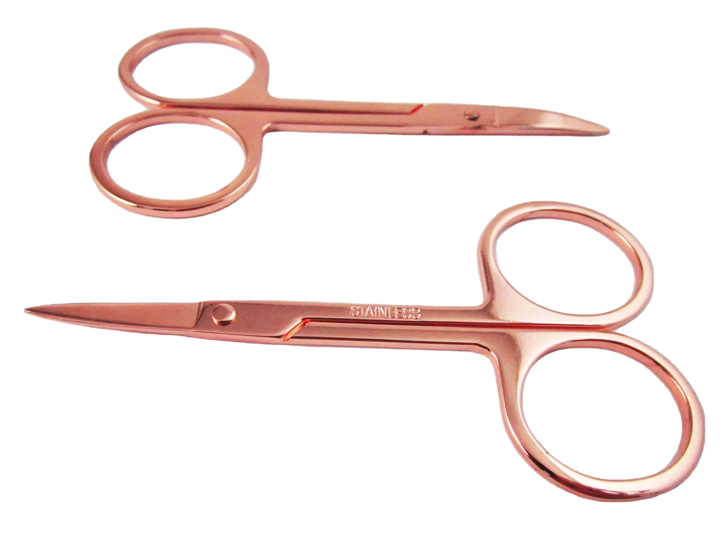 Straight And Curved Blade Rose Gold Nail Scissors