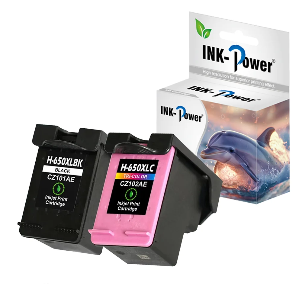 Черные картриджи INK-POWER 650 XL 650XL для струйных принтеров HP Deskjet Ink Advantage 1015