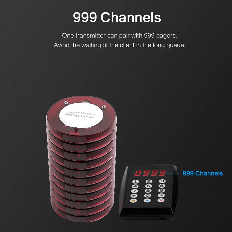 Free Logo Printing Rechargeable Alphanumeric Food Court Restaurant Pager System