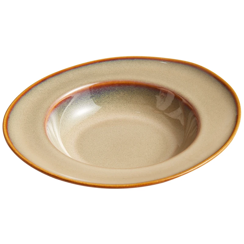Oval hotel plate special tableware ceramic artistic fusion dish commercial western meal plate advanced sense