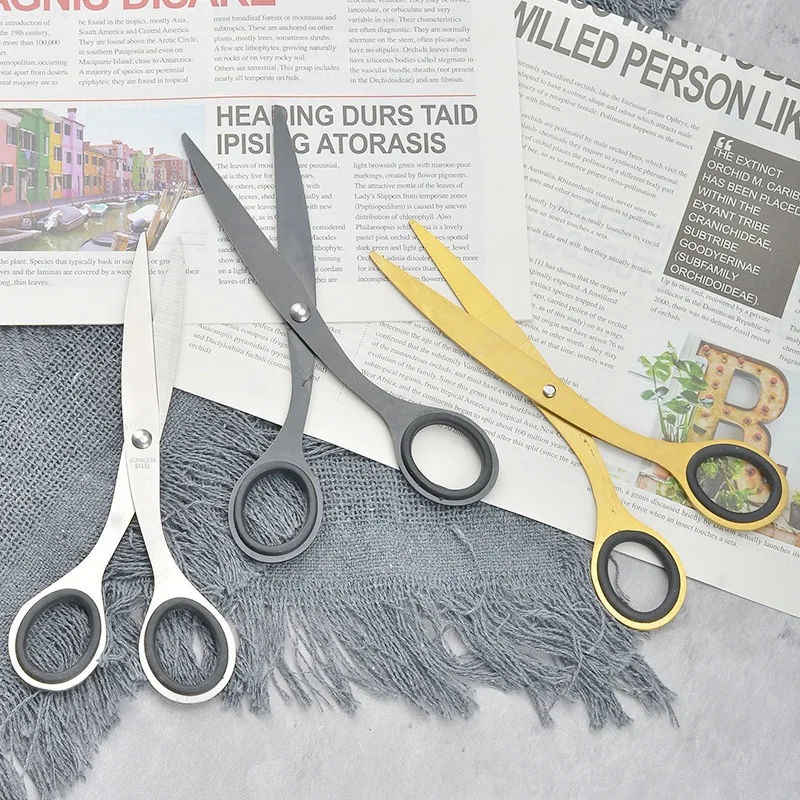 Cheap Stainless Steel Round Head Paper Cutting Knife Portable Office Student Scissors