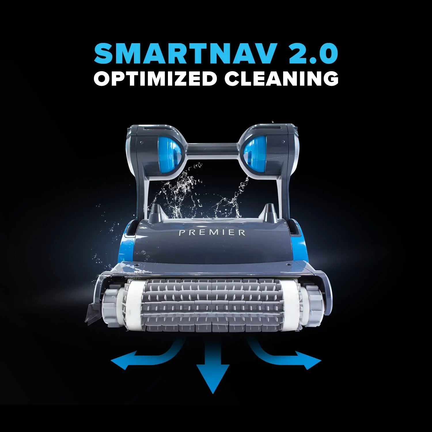 Robotic Pool Cleaner with Powerful Dual Scrubbing Brushes , Ideal for In-ground Swimming Pools up to 50 Feet