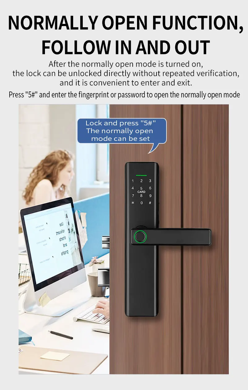 High Quality Digital Keypad Door Handle Electronic Lock Fingerprint Scanner Door Lock Fingerprint Door Lock