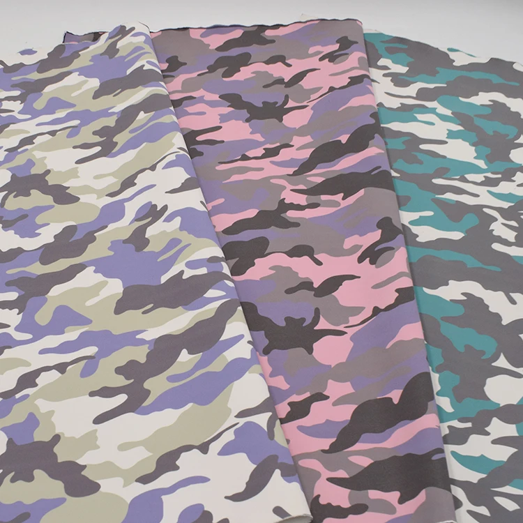 2020 New product wholesale pu camouflage synthetic leather for bags