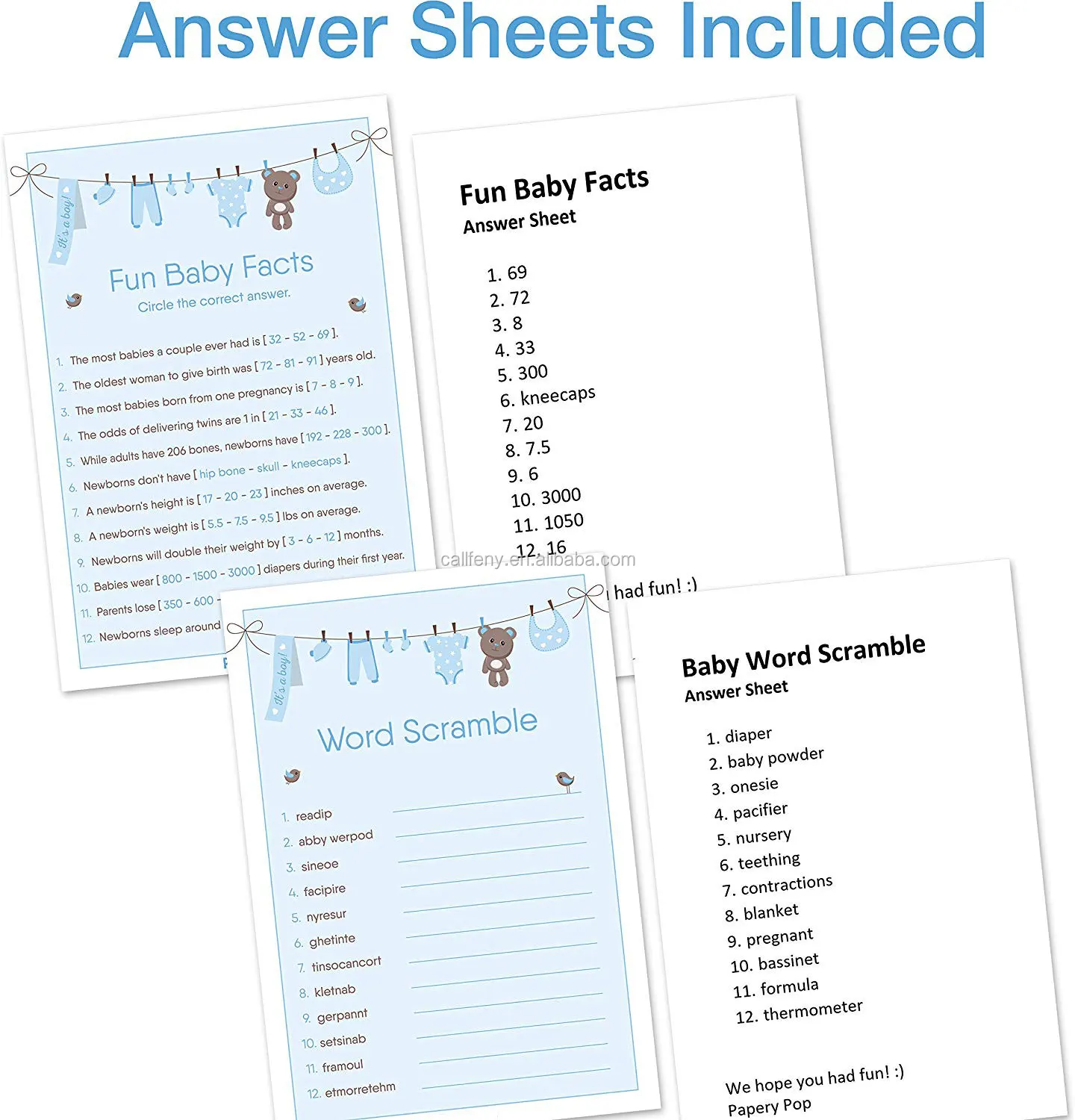 Детские праздничные украшения для мальчиков, игры для будущей матери для мальчиков, включая набор из 5 мероприятий, по 50 карт, 250 упаковок